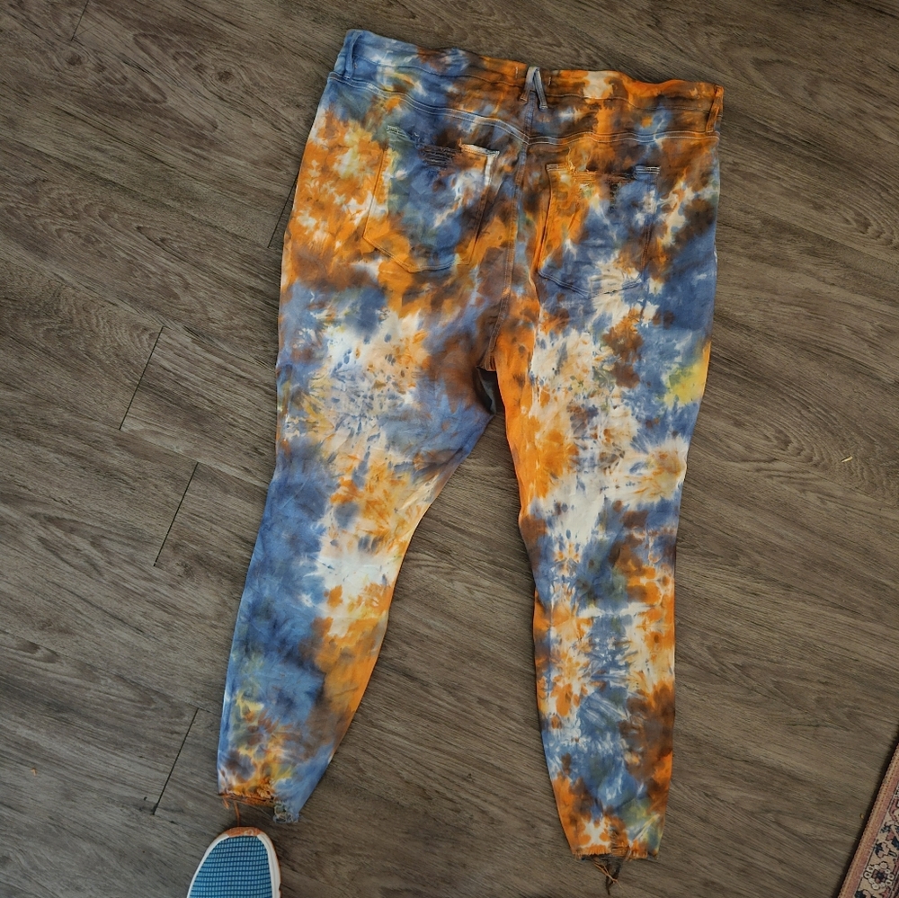 Bronco Blue and Orange tye dye pants